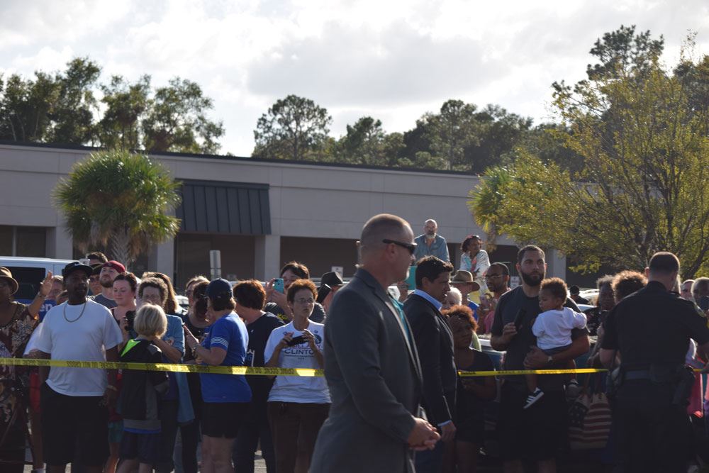 The Palatka Police Department and United States Secret Service work together providing security.