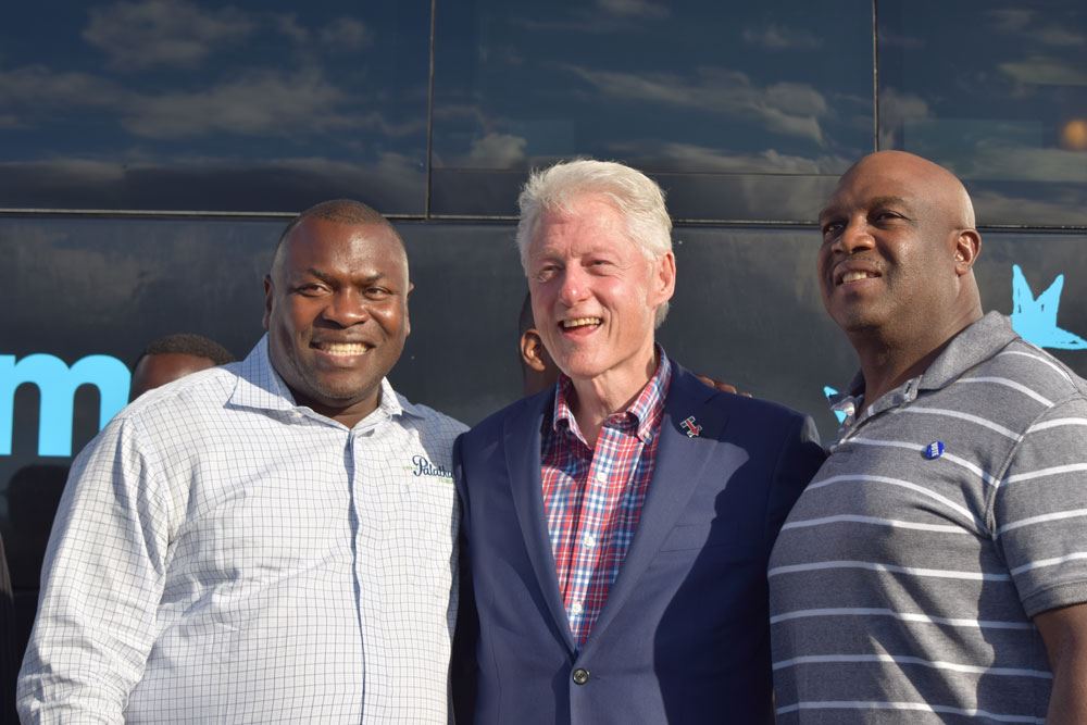 Former President Bill Clinton, Palatka Mayor Terrell Hill and Florida Gator and NFL Great John L. Williams